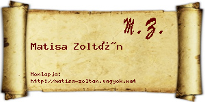 Matisa Zoltán névjegykártya